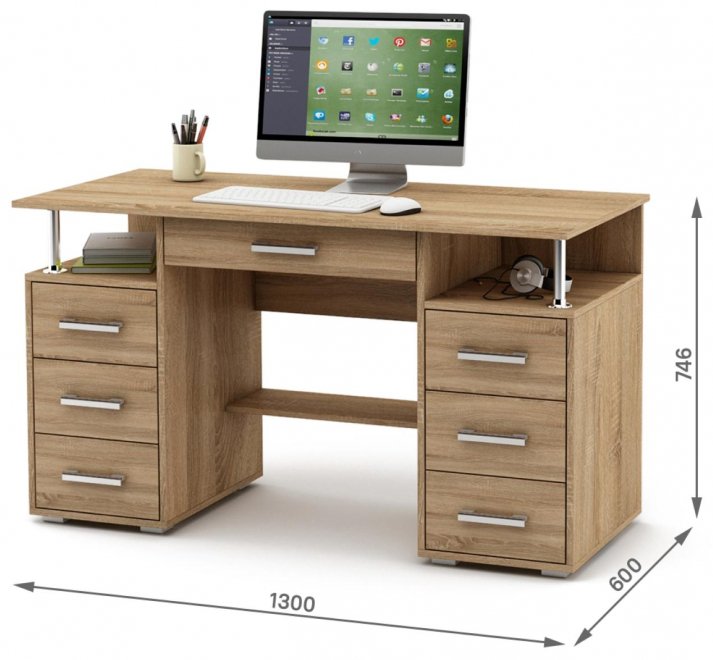 Компьютерный стол Амбер-8Я дуб сонома