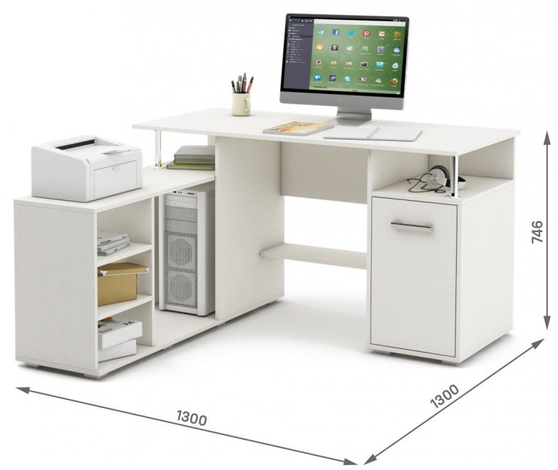 Компьютерный стол Амбер-9 белый