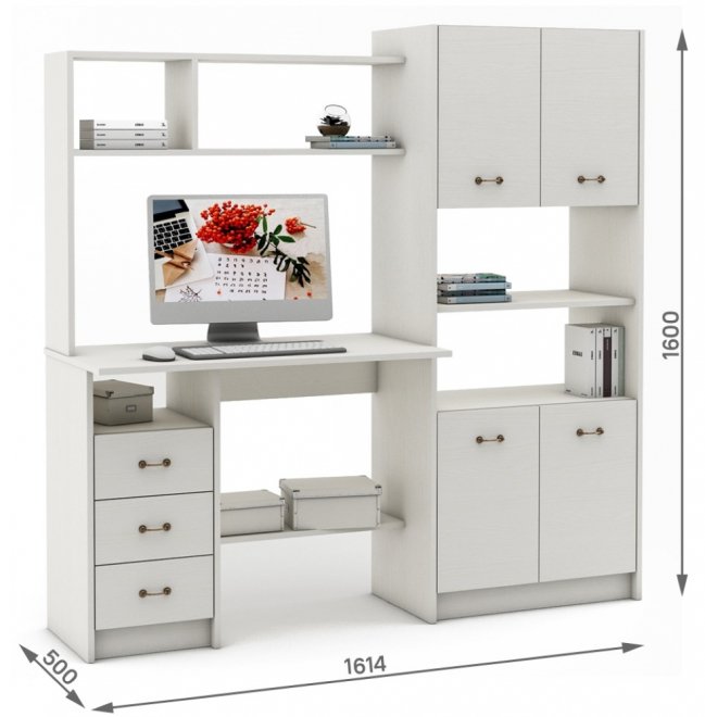 Компьютерный стол Август-12 белый