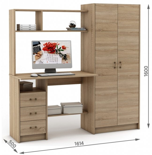 Компьютерный стол Август-16 дуб сонома