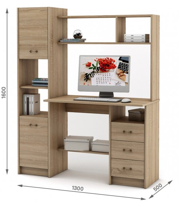Компьютерный стол Август-3 дуб сонома