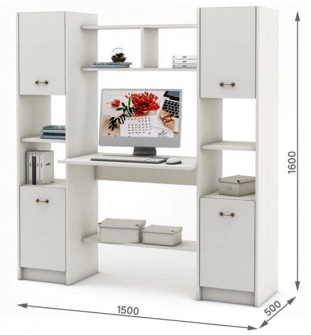 Компьютерный стол Август-5 белый