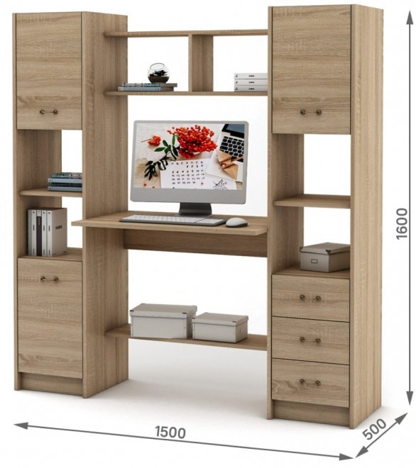 Компьютерный стол Август-6 дуб сонома