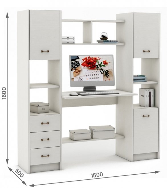 Компьютерный стол Август-7 белый