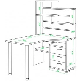 Компьютерный стол Домино СР-132-150 БЕН-правый