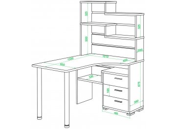 Компьютерный стол Домино СР-132-150 В-правый