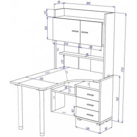 Компьютерный стол Даланта СР-133-150 Ш-Ч-правый