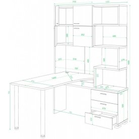 Компьютерный стол Даланта СР-500М/140 КШШ-Ч-правый