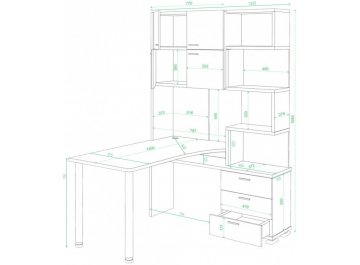 Компьютерный стол Домино СР-500М/140 ШКК-Ч-левый
