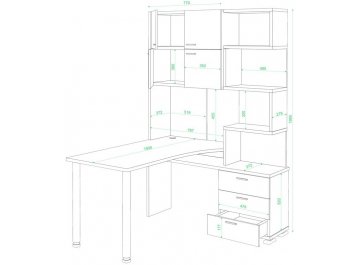Компьютерный стол Даланта СР-500М/190 ШБЕБЕ-Ч-левый