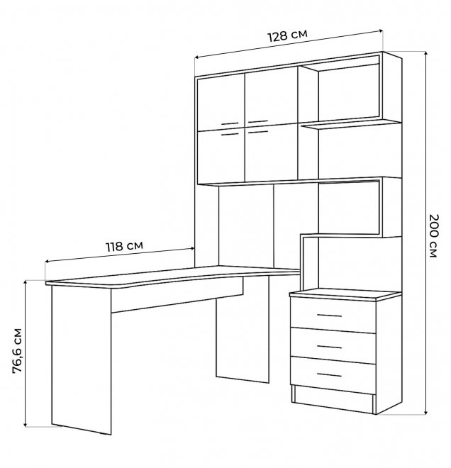 Компьютерный стол Эльброни левый белый