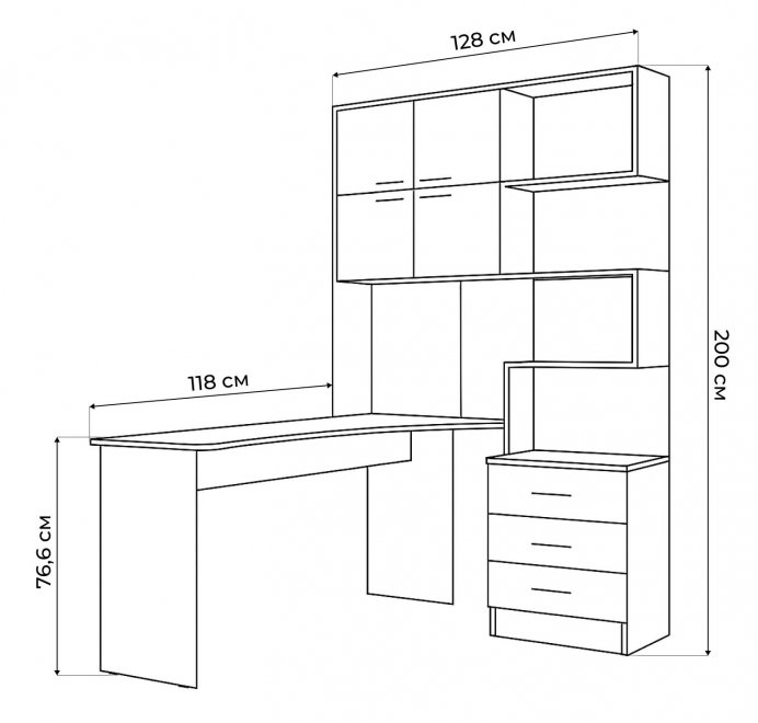 Компьютерный стол Эльброни левый шиншилла серая