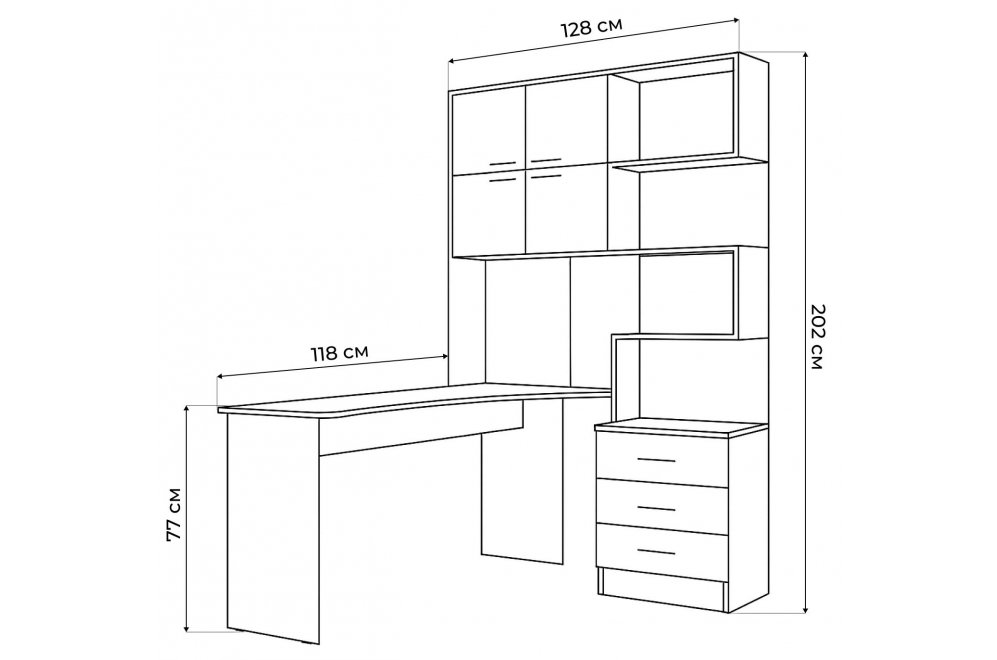 Компьютерный стол Эльброни левый шиншилла серая