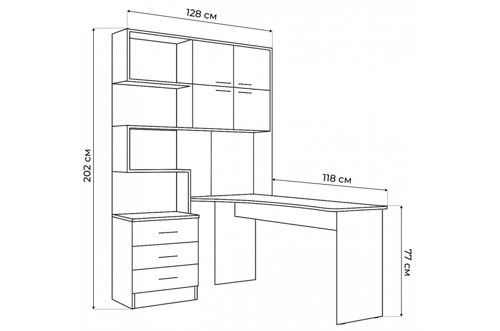Компьютерный стол Эльброни правый шиншилла серая