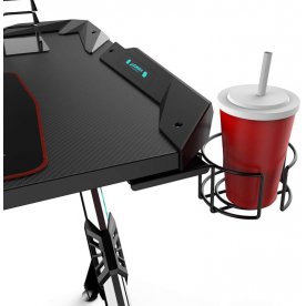 Компьютерный стол Eureka R1 S черный / с RGB подсветкой