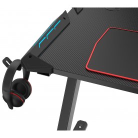 Компьютерный стол Eureka Z1 S черный / с синей подсветкой