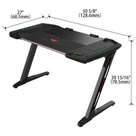 Компьютерный стол Eureka Z2 c RGB подсветкой черный