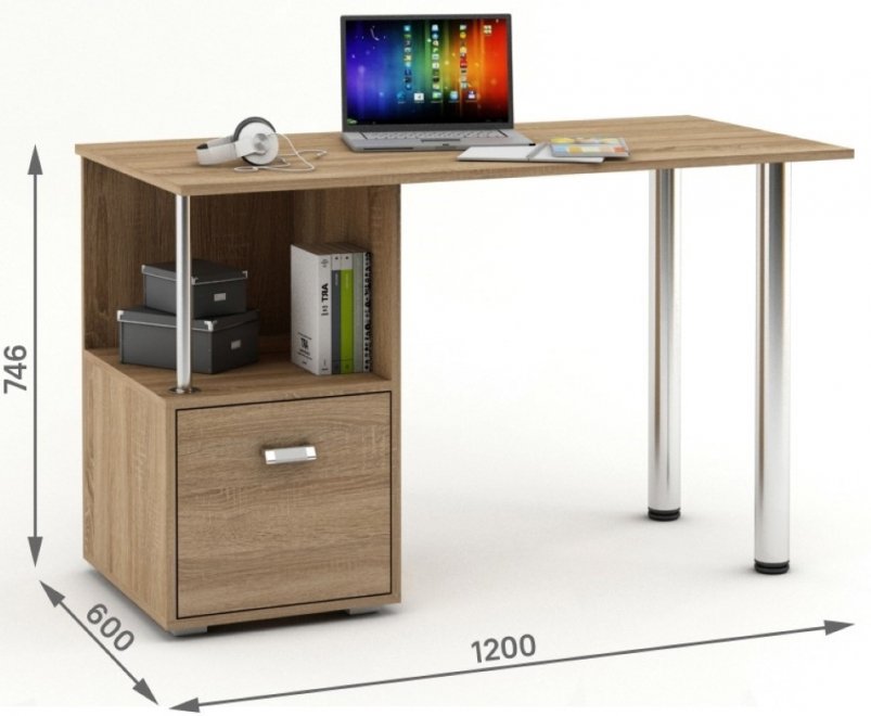 Компьютерный стол Имидж-63 дуб сонома