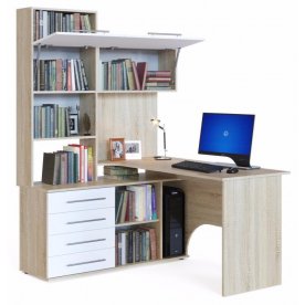 Компьютерный стол КСТ-14Л дуб сонома / белый