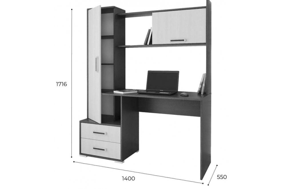 Компьютерный стол Квартет-9 венге/дуб молочный