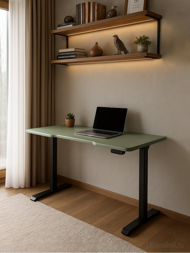 Компьютерный стол Маркос 140х80 зеленый / черный