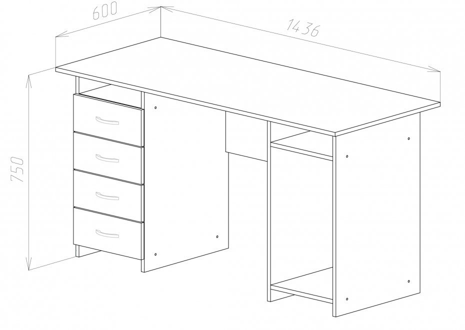 Компьютерный стол СТК3 белый
