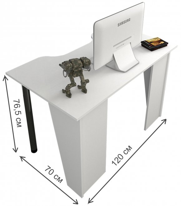 Компьютерный стол Мебелеф-19 белый