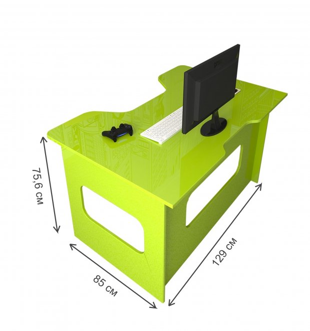 Компьютерный стол Мебелеф-2 яблоко глянец