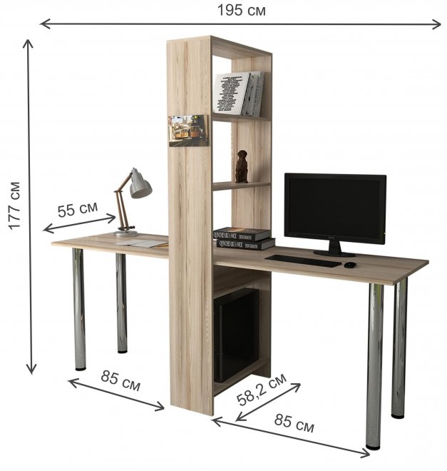 Компьютерный стол Мебелеф-56 дезира светлая