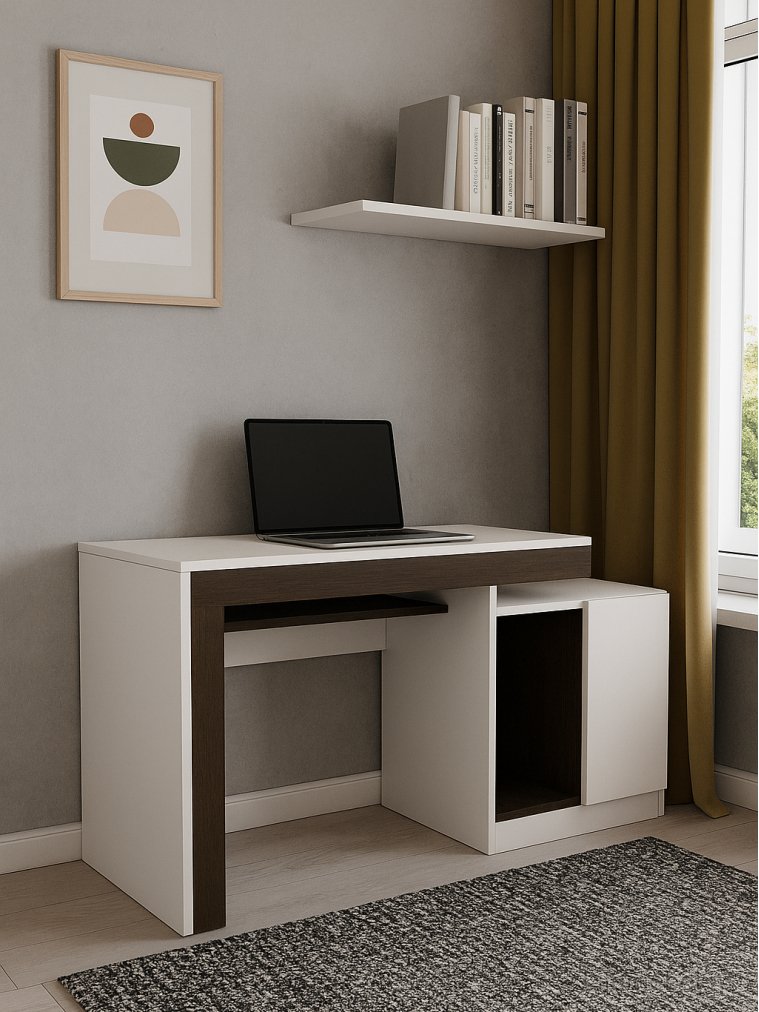 Компьютерный стол Модена белый / венге