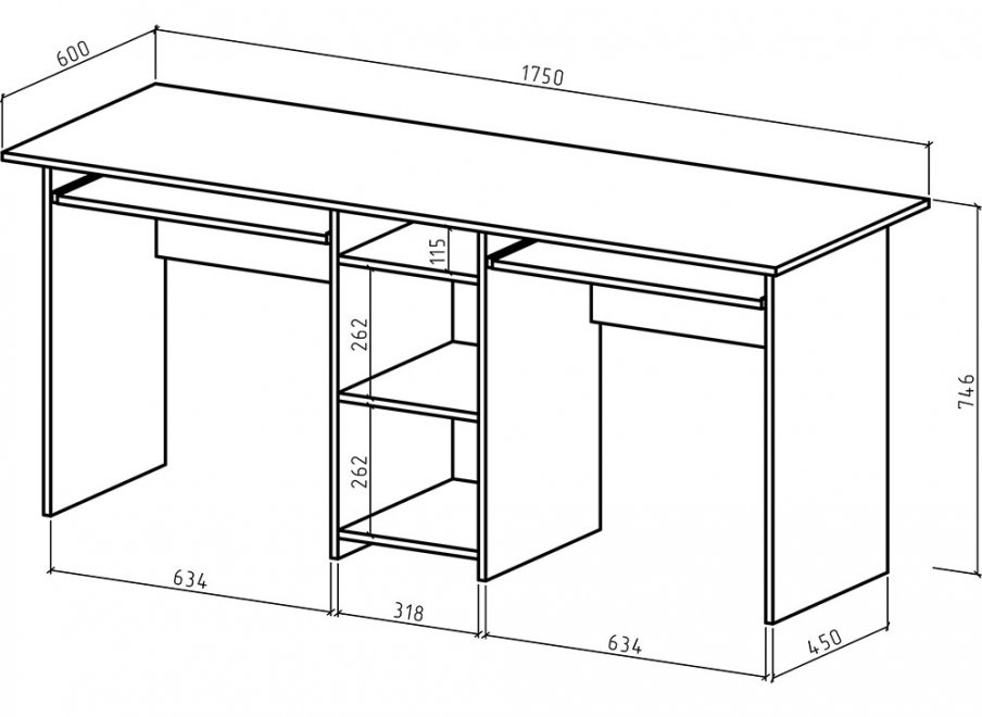 Компьютерный стол Найт-10К белый