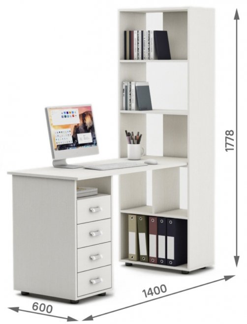 Компьютерный стол Оксфорд-1 белый