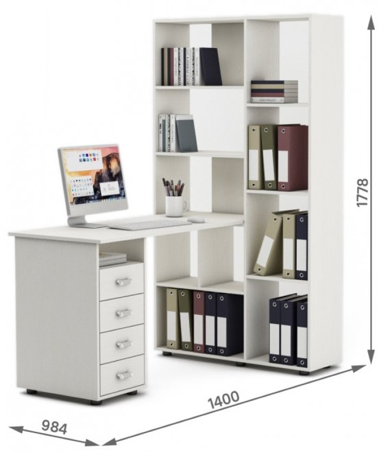 Компьютерный стол Оксфорд-2 белый