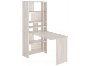 Компьютерный стол со стеллажом СТЛ-ОВХ и столешницей 130Прям без тумбы белый