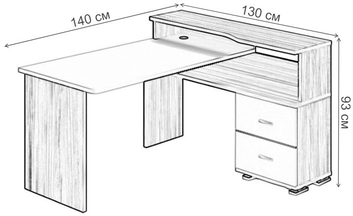 Компьютерный стол Жаспера-620/140 C ККБЕ правый карамель / карамель / белый