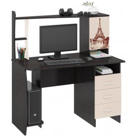 Компьютерный стол Студент-Класс М венге цава / дуб молочный с рисунком