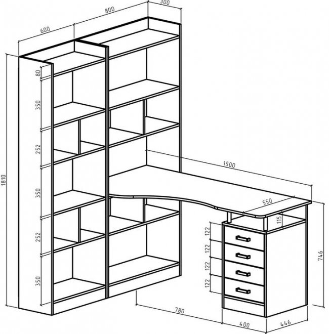 Компьютерный стол Атлант-286 левый белый