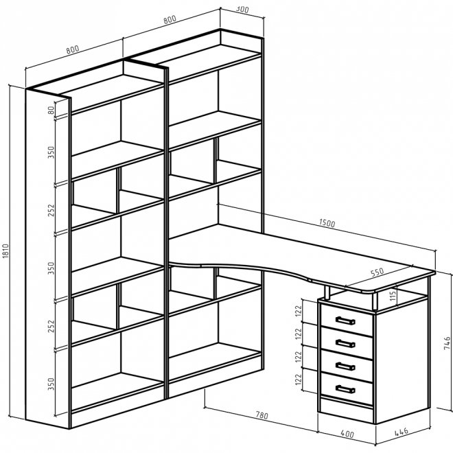 Письменный стол Атлант-288 белый