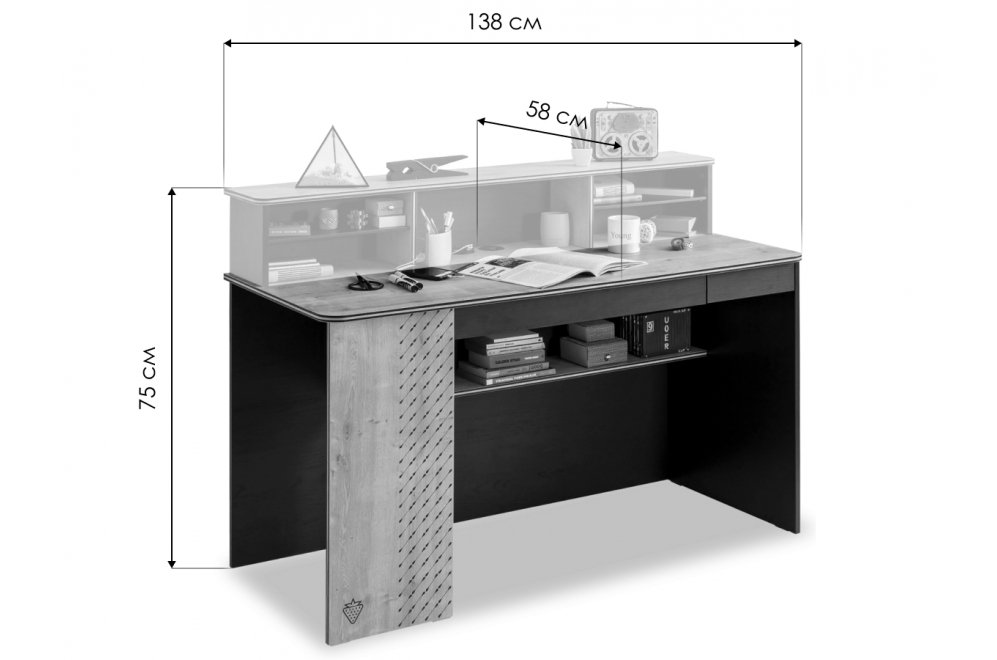 Письменный стол Black L черный / тис