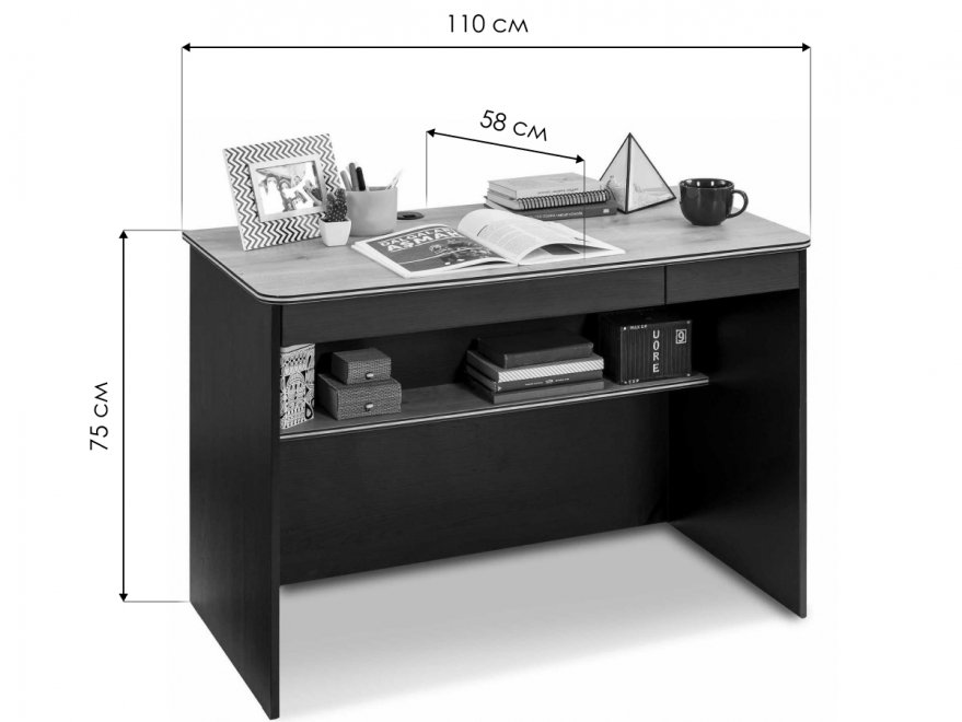 Письменный стол Black М черный / тис