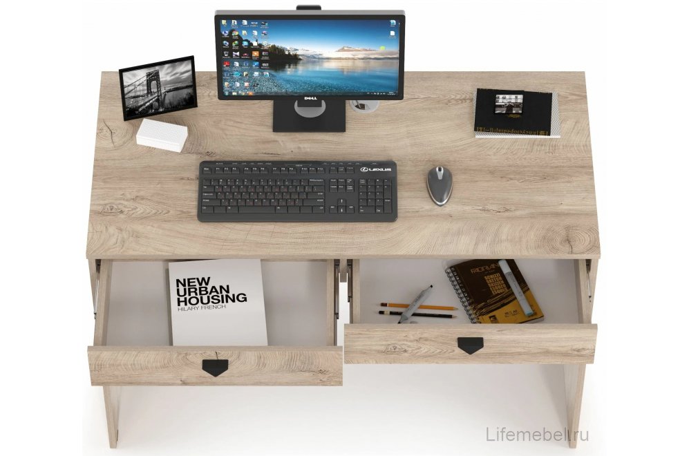 Письменный стол Бостон 12.69 дуб эндгрейн элегантный