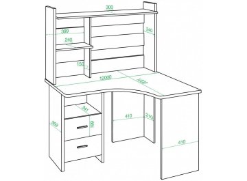 Письменный стол Домино Lite СКЛ-Угл120+НКЛ-120 БЕК левый