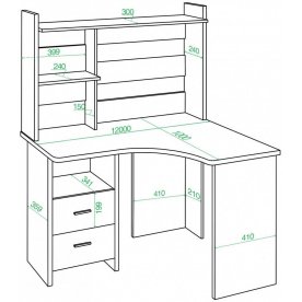 Письменный стол Домино Lite СКЛ-Угл120+НКЛ-120 БЕК правый