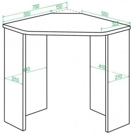Письменный стол Гарина СКЛ-Угл70 Ш-Ч