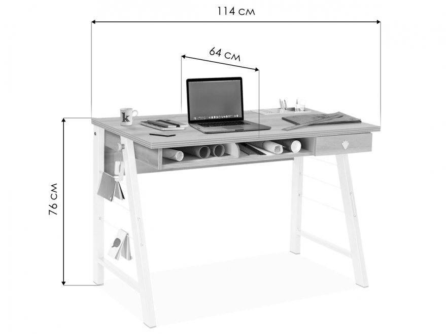 Письменный стол Duo М бук / белый