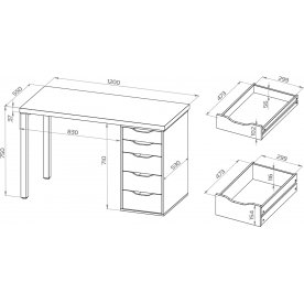 Письменный стол Ингар 1/5Т
