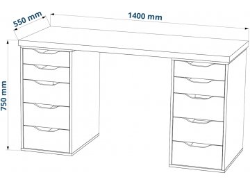 Письменный стол Ингар 2/55 140x75x55