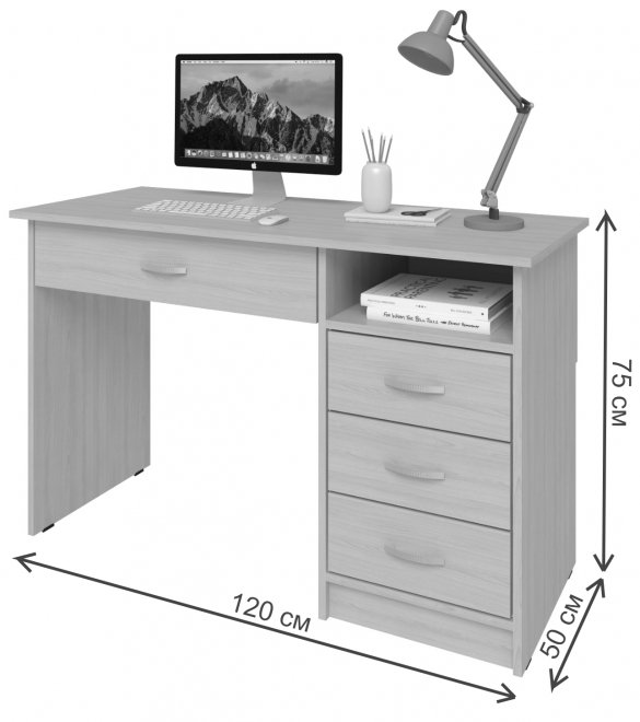 Письменный стол Хит-4 ясень шимо темный / ясень шимо светлый