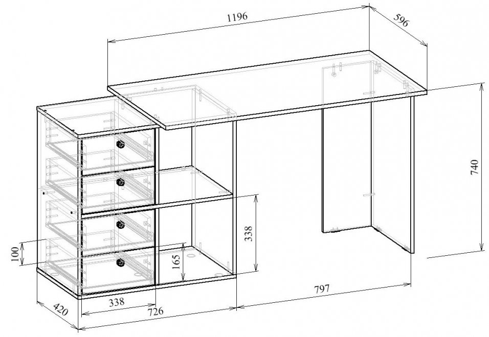 Письменный стол Прайм-46 СТЛ-Прайм-46-БТ белый
