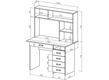 Письменный стол Лайт-5Я с надстройкой